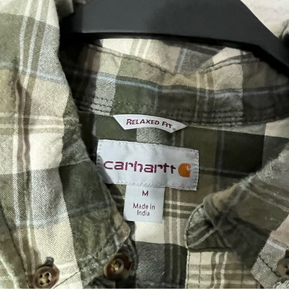 Carhartt relaxed fit mens plaid collared button down long sleeve size medium - Picture 3 of 6